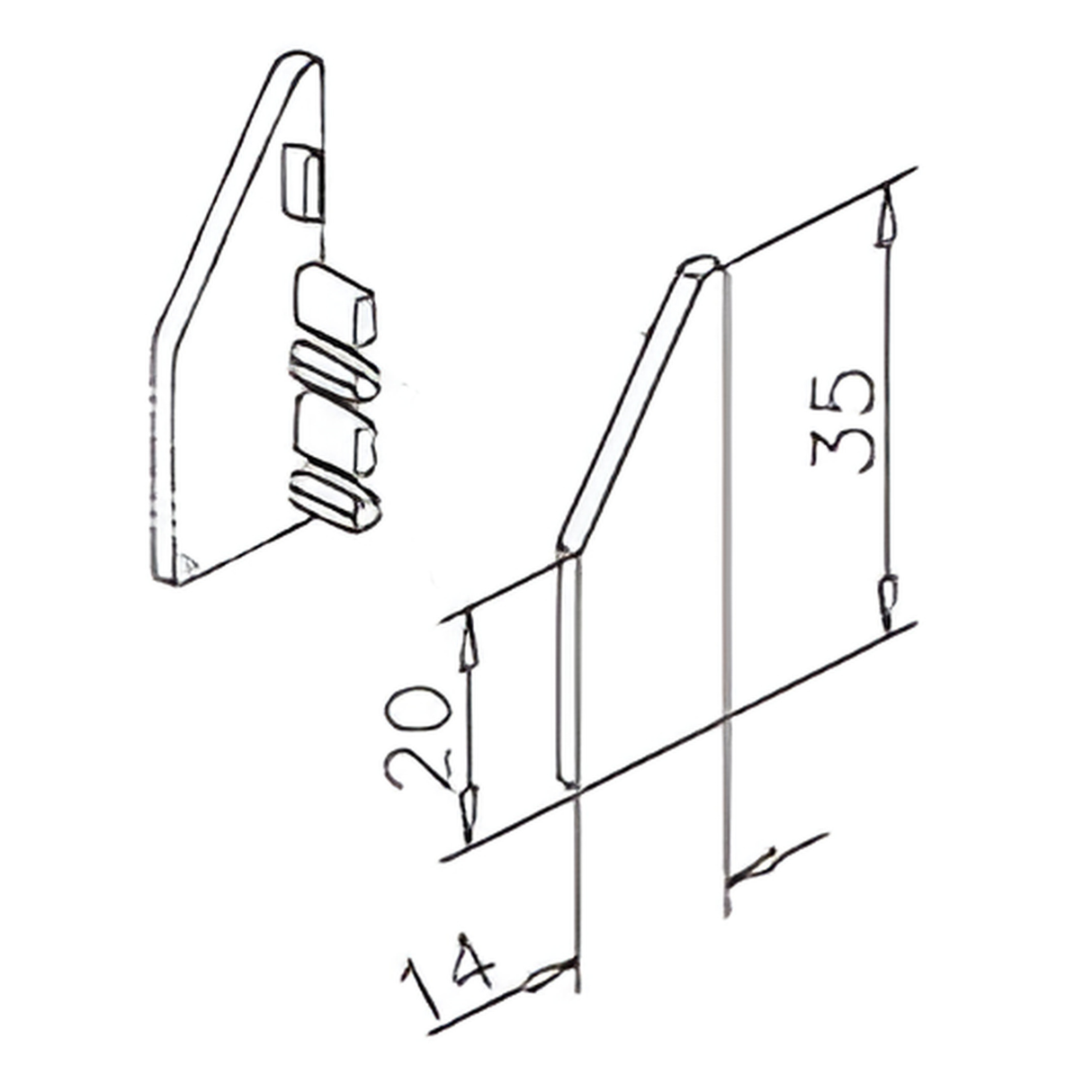 2 stk afslutningstykker til 6 mm. aluskinne