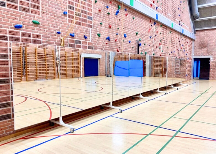 Mobil spejlvæg med sidespejle L400 cm