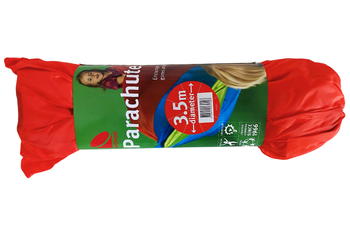 Faldskærm til gymnastik i bedste kvalitet.
Ø350 cm.
Fremstillet af rivfast ripstop nylon.
Flerfarvet i regnbuens farver.
20 håndtag.