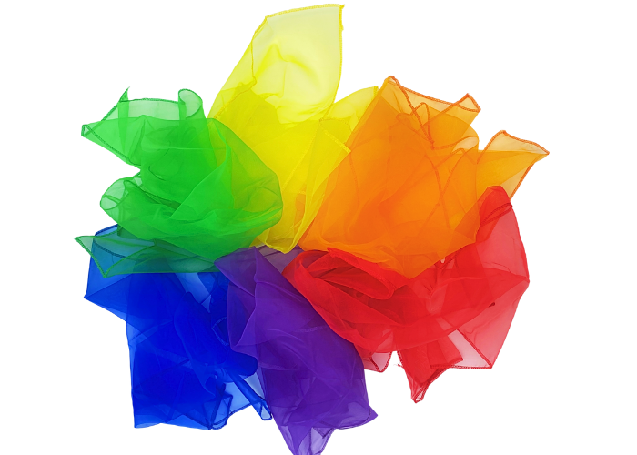 6 stk. Chiffon tørklæde
Forskellige farver.