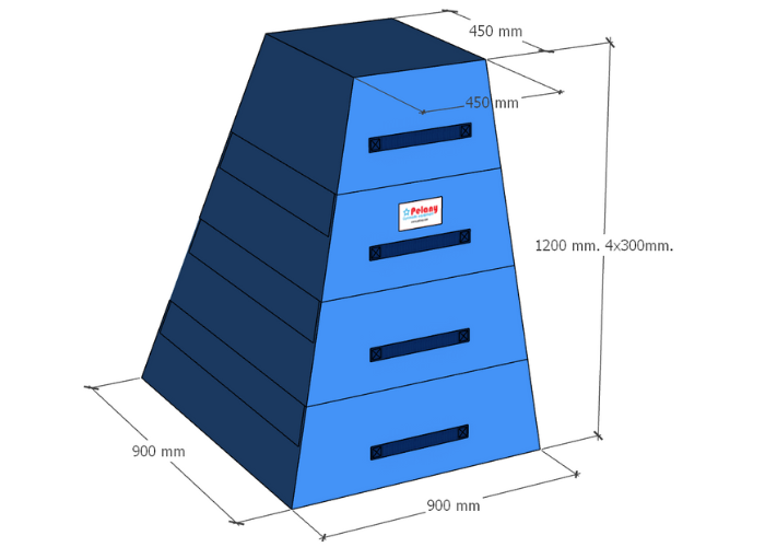 Pyramide skumplint 4 delt