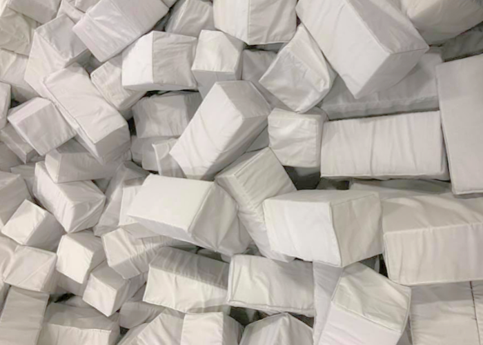 Grå skumklodser leveret fra Gymnashop.dk til Søndersø Hallerne