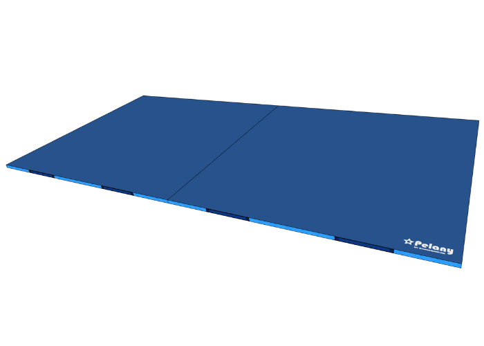 Foldemåtte til nedspringsmåtter, semihård landingsmåtte i springgrav.
3 cm. støddæmperplade.
700 g/m2. PVC dug.
Skridsikker bund.