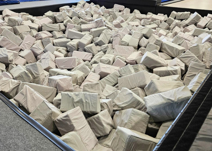 Grå skumklodser leveret fra Gymnashop.dk til Søndersø Hallerne