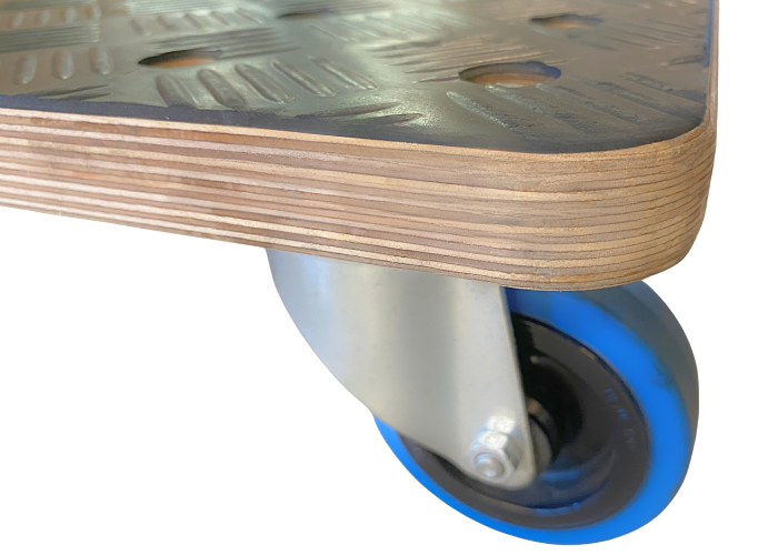 Redskabshund 45x70 cm
4 stk. kraftige hjul.
Toppen er belagt med skridsikker gummi.
Bærehåndtag.