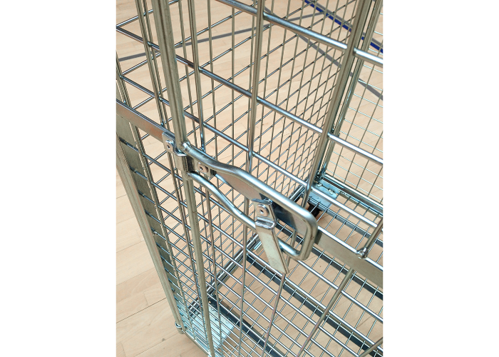 Gittervogn med lås.
El-galvaniseret.
4 stk. hjul