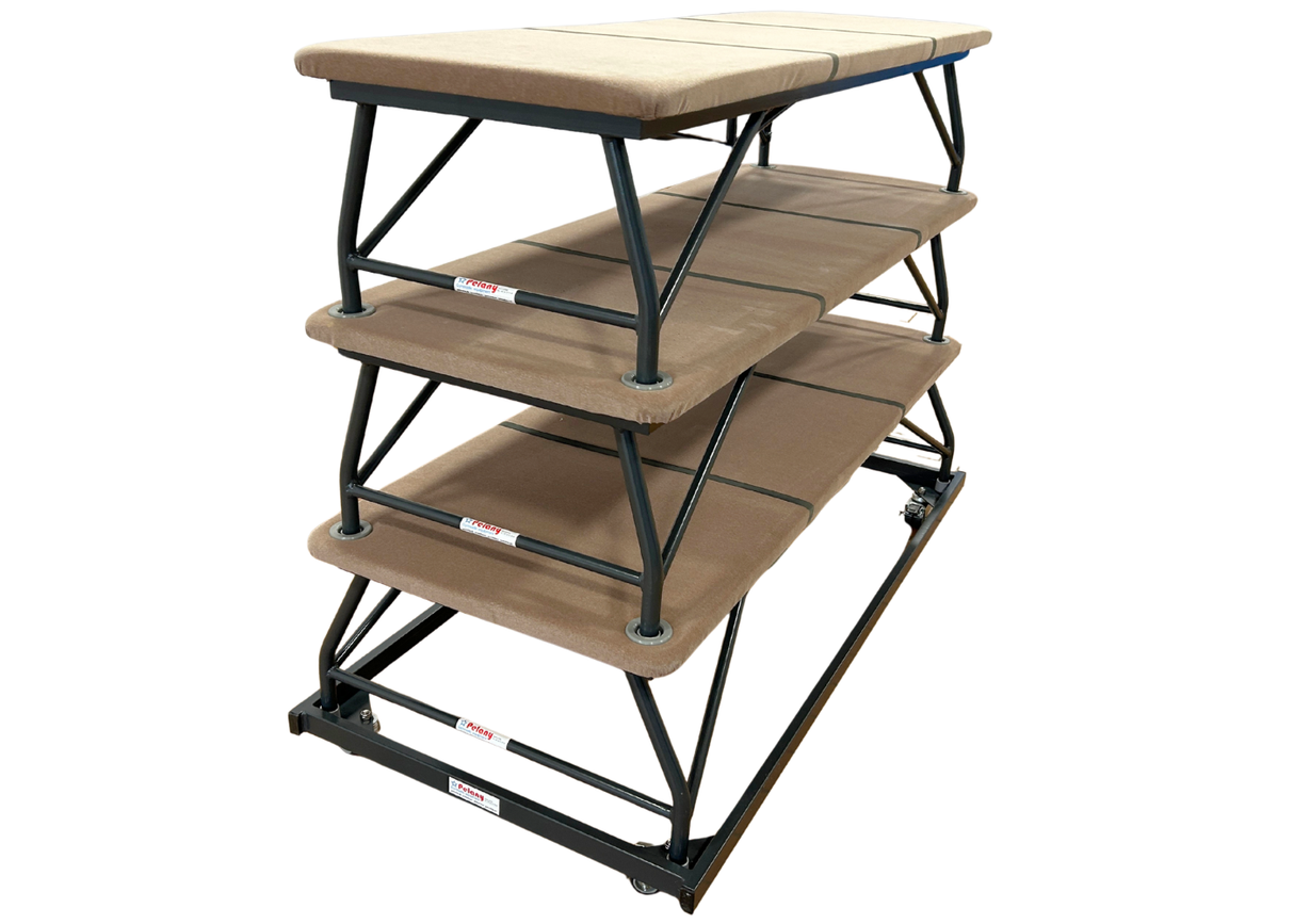 3 delt stålplint med transportvogn.
Stålplinten er et fantastisk redskab, som ikke kan undværes. Du kan bruge dem sammen og hver for sig.
Sæt dem ovenpå hinanden, ved siden af hinanden eller forskudt.
Endvidere er de meget velegnet til crossfit og