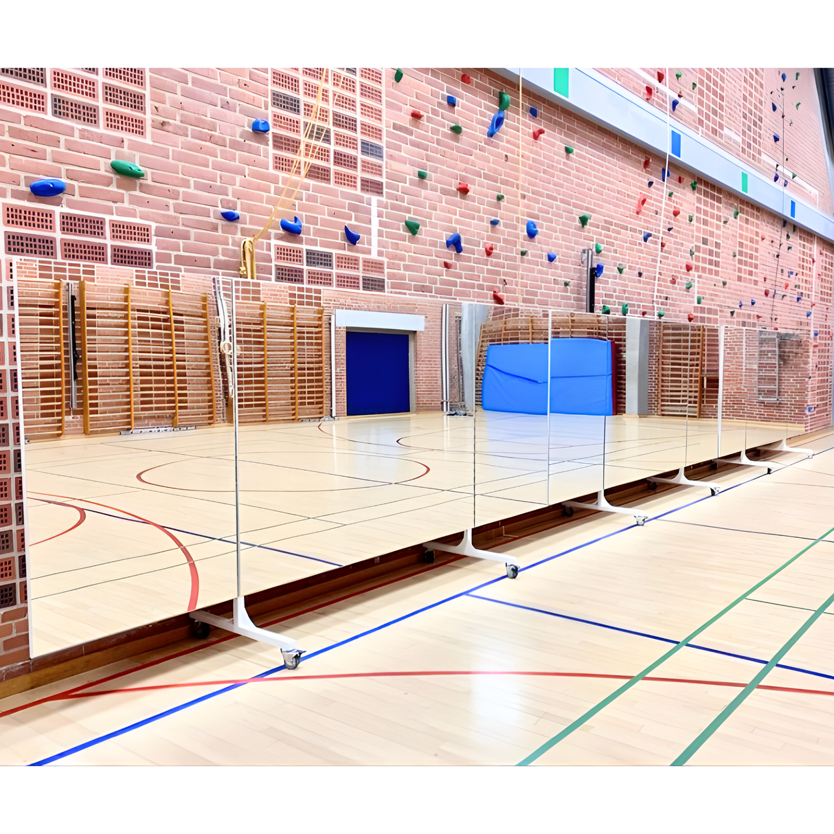 Mobil spejlvæg med sidespejle L400 cm