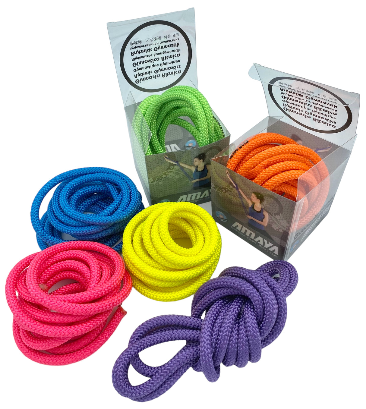 Amaya COMPETITION sjippetov.
Sjippetov til rytmisk gymnastik i absolut topkvalitet fra Amaya. FIG godkendt til konkurrencegymnastik.
Super tæt vævning og en vægt på hele 210 g, som giver sjippetovet optimal tyngde til udførelse af komplekse sving,