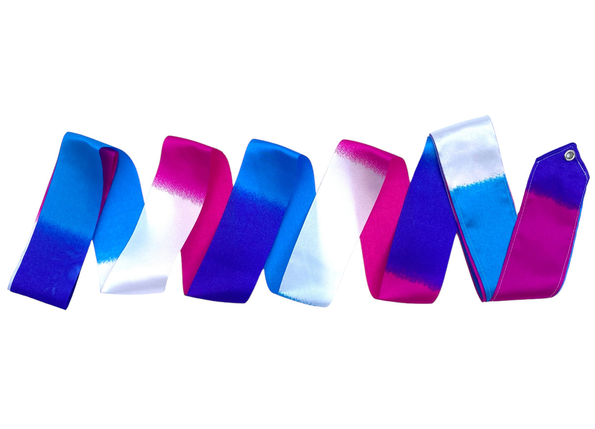 MALA vimpel i Blå, Hvid og Lyserød.
Passer til alle aldersgrupper, da vimplen kan tilpasses til den ønskede længde.
5 cm bredt rayonbånd.
Stav sælges særskilt.
Vimpler er et håndredskab til både nybegyndere og erfarne gymnaster.
Vimpler kan udfo