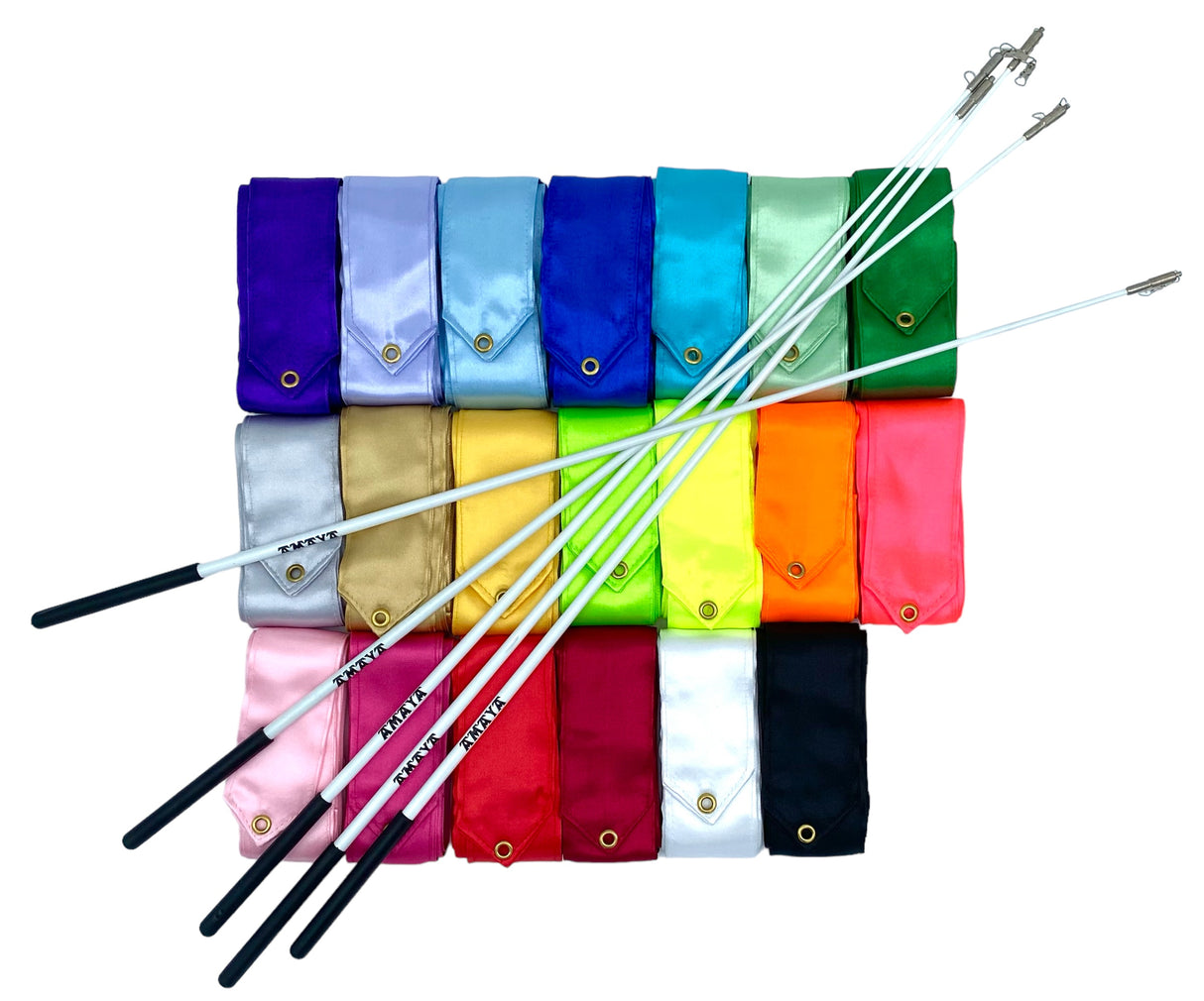 Amaya Vimpelstang med skridsikkert håndtag.
Vimpelstang til gymnastikvimpler til rytmisk gymnastik.
Længde 60 cm.
Hvid stang med sort håndtag, lavet af skridsikkert materiale, som giver gymnasten et godt greb.