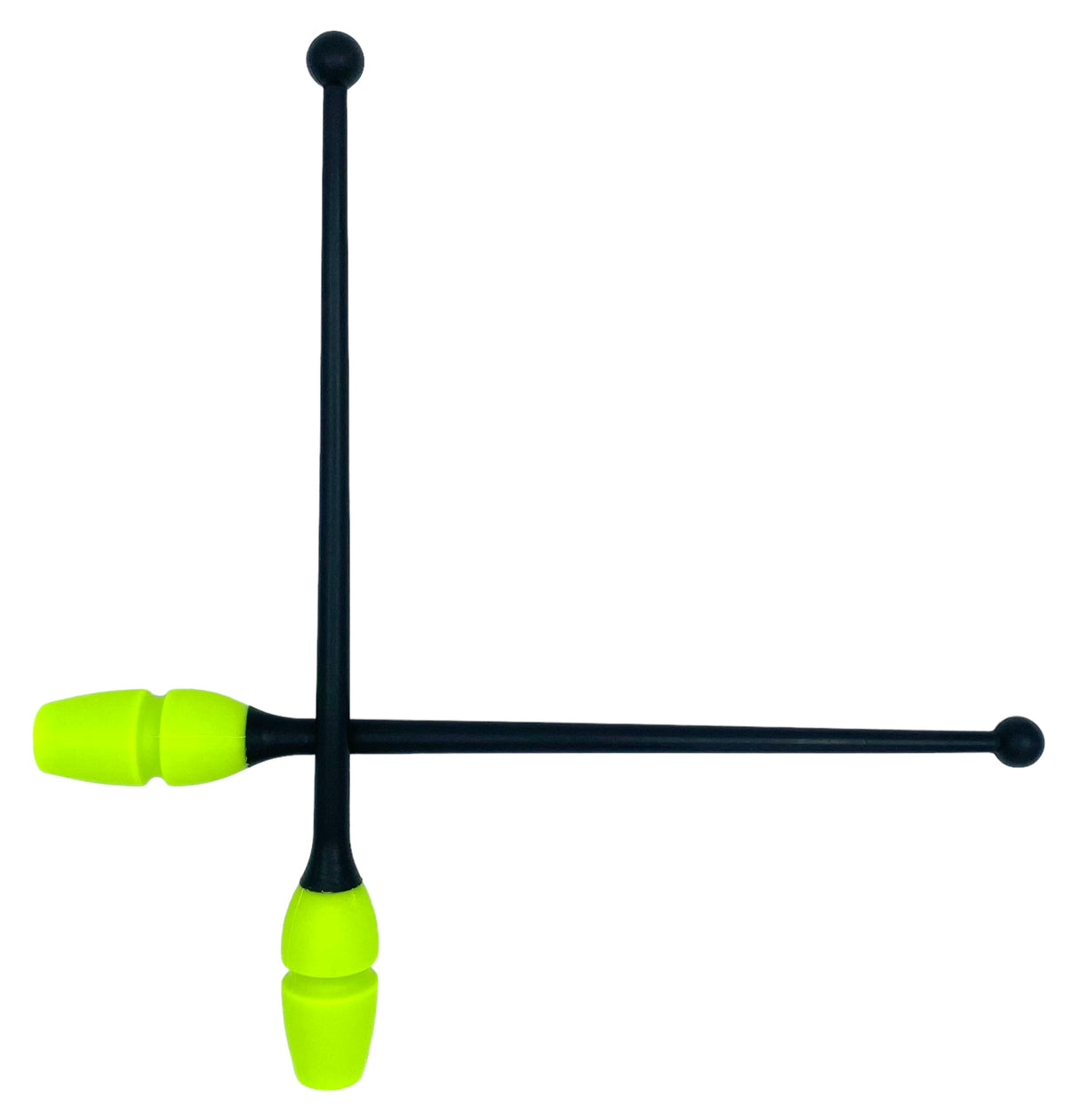 Tofarvet gymnastikkølle fra Pastorelli med en krop (den orange del) af gummi, hvilket gør, at køllen kan stødes mod gulvet og springe tilbage.
Køllerne kan også sættes sammen i forlængelse af hinanden.
En farverig kølle til træning, opvisning, show