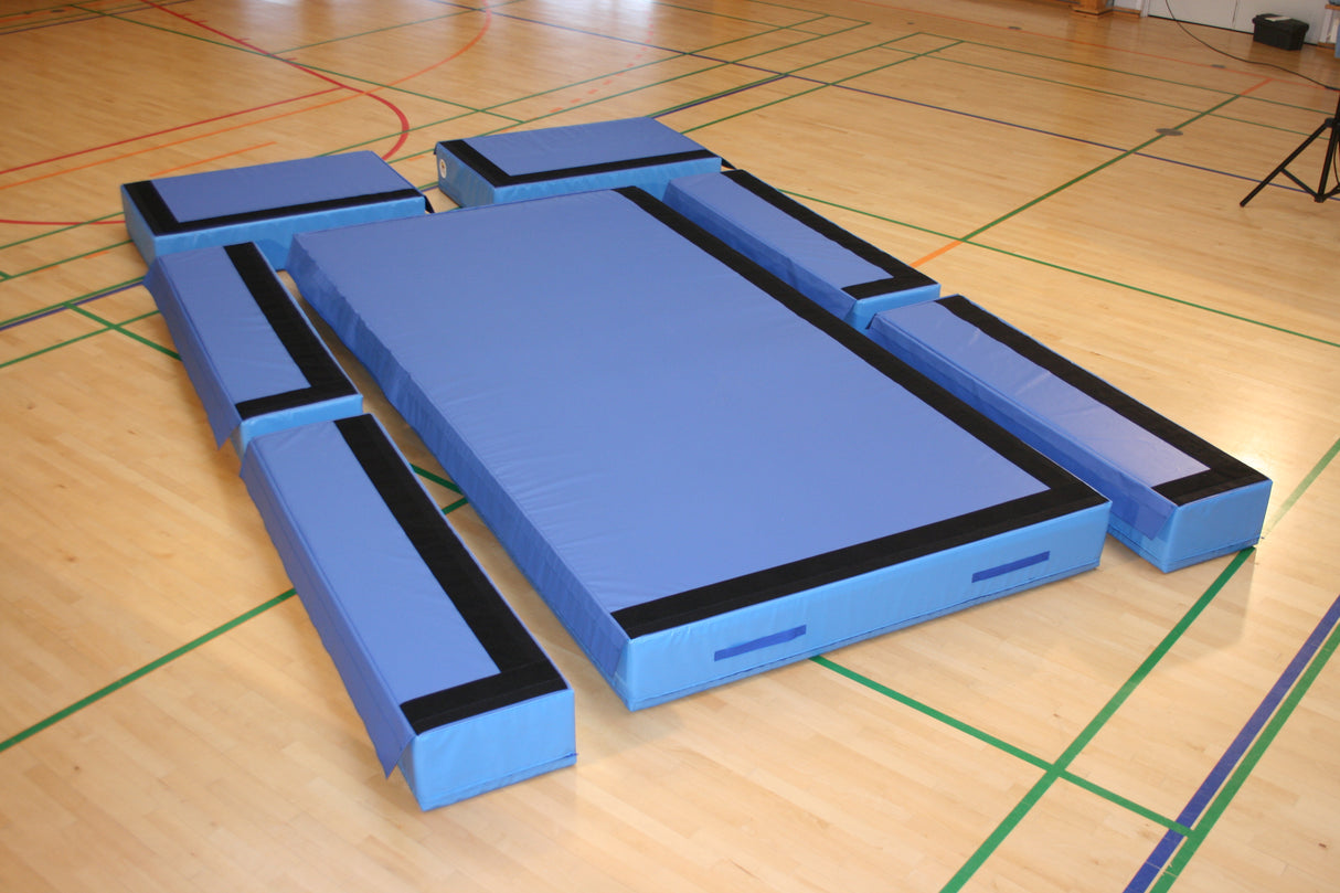 Nedspringsmåtte Kombi GYM L500 med side og endekasser