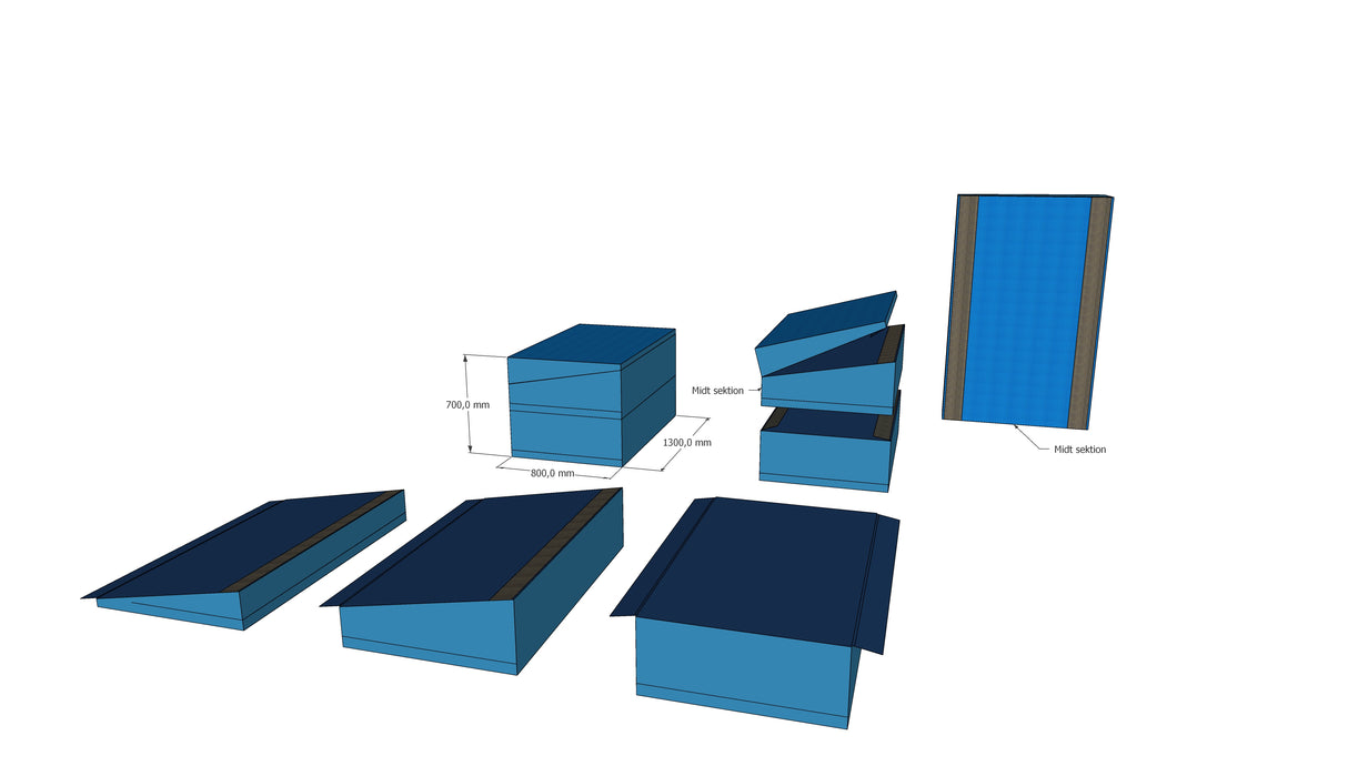 4 delt saltoplint og skumkile i samme redskab.