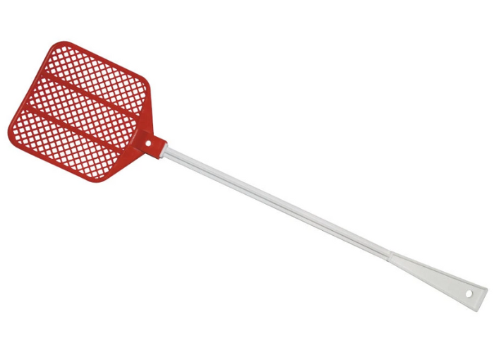 Traditionel fluesmækker fremstillet af plast.

Brug den som redskab til sjov og leg - kun fantasien sætter grænser for legen med en fluesmækker.

Prisen er for 1 stk.

Bemærk! Assorterede farver. Vi kan derfor ikke love, at du modtager en bestemt far