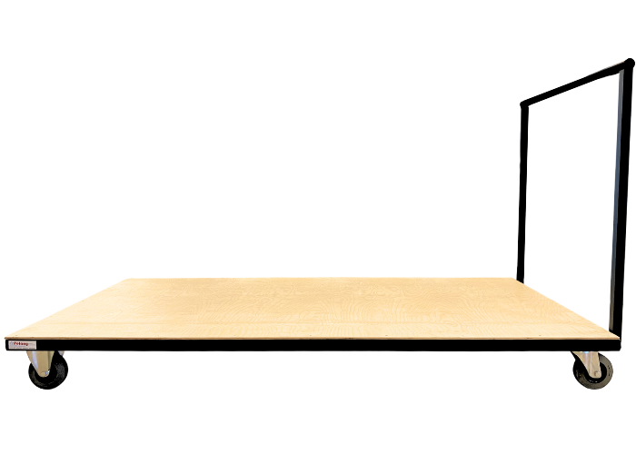 Universalvogn til gymnastikredskaber.
Bøjlen kan tages af hvis der er behov for det.
Men træplade på bunden.

Vognen er 1 meter bred og 2 meter lang.
Praktisk vogn til måtter og skumredskaber.
Dansk kvalitet.
Robust vogn.
Kan bruges til alle typer gy