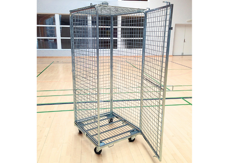 Gittervogn med lås.
El-galvaniseret.
4 stk. hjul