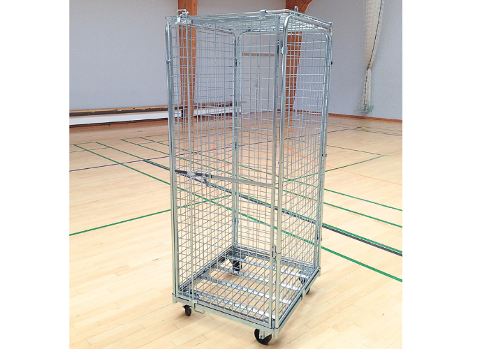 Gittervogn med lås.
El-galvaniseret.
4 stk. hjul