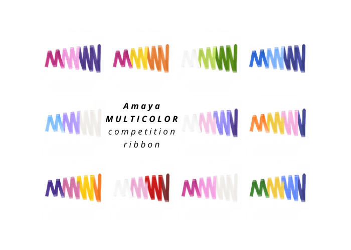 33027006 Amaya MULTICOLOR competition ribbon Dark Green-Green-White
