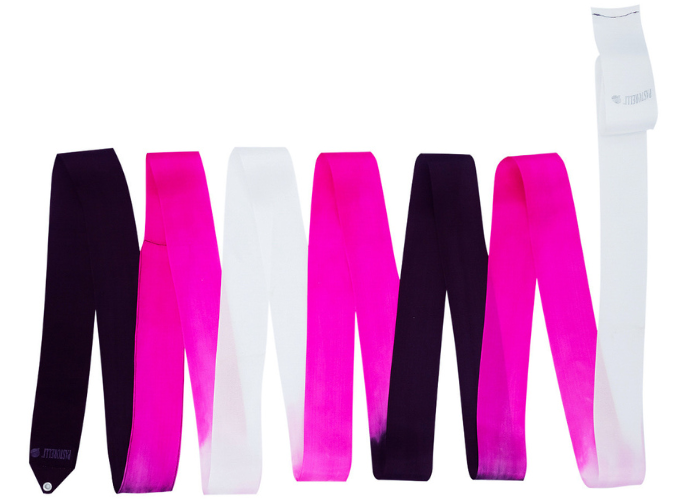 Pastorelli SHADED 6 m ribbon - Black Magenta White 02867