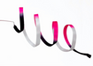 Pastorelli SHADED 6 m ribbon - Black Magenta White 02867