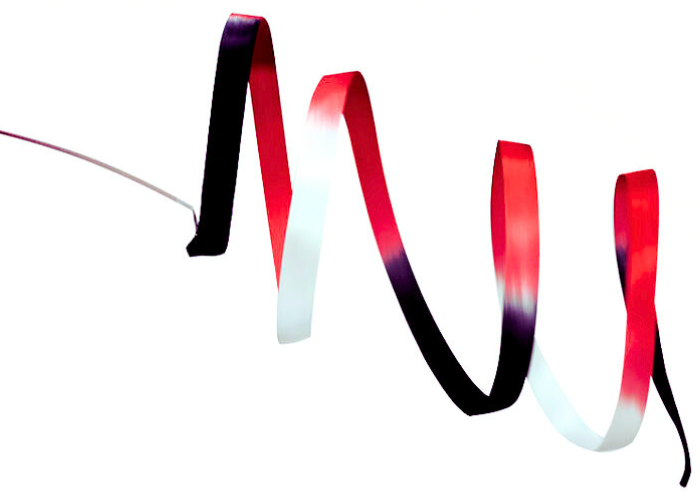 Pastorelli SHADED 6 m ribbon - Black Red White 02878