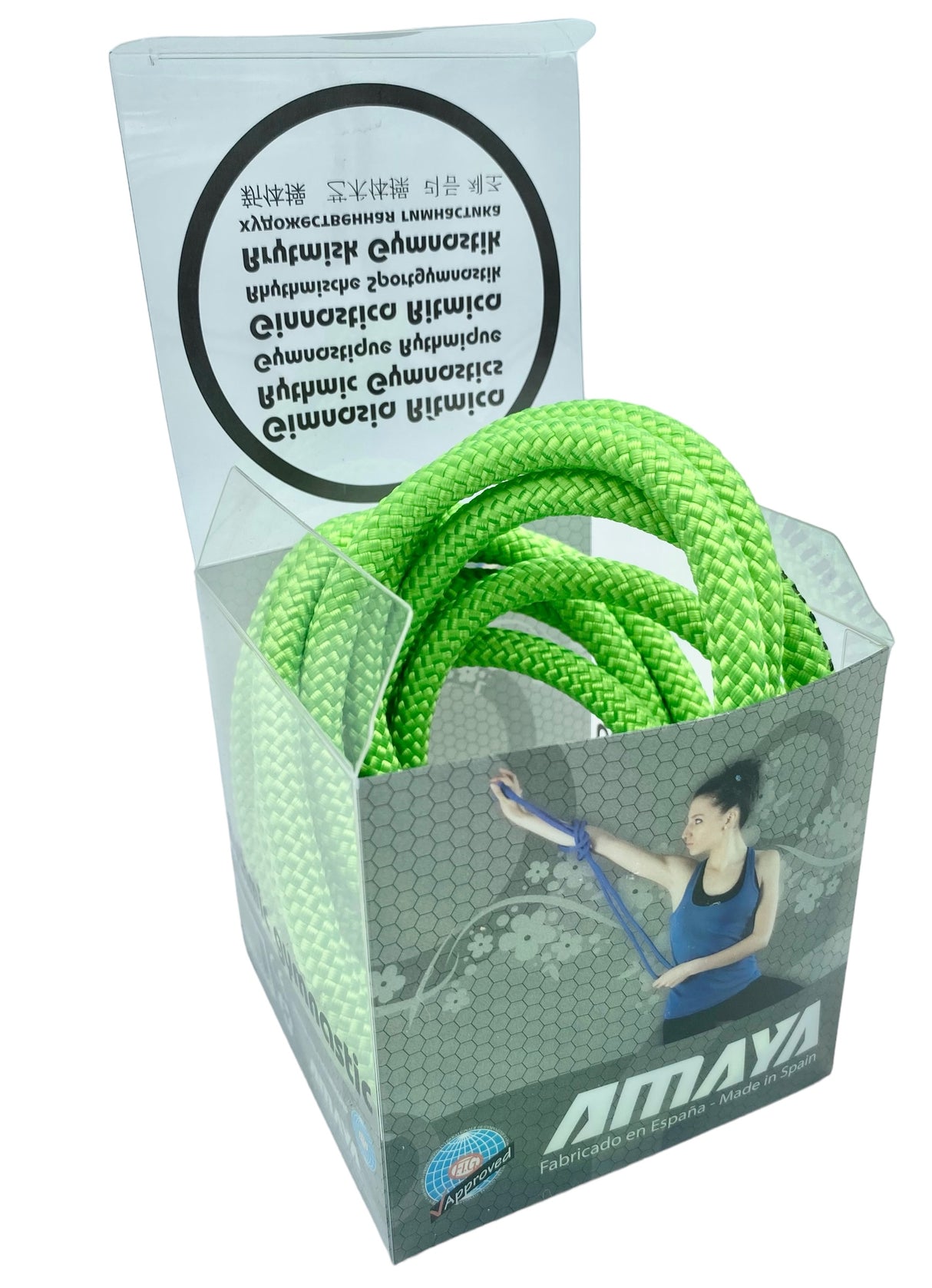 Amaya COMPETITION sjippetov.

Sjippetov til rytmisk gymnastik i absolut topkvalitet fra Amaya. FIG godkendt til konkurrencegymnastik. 
Super tæt vævning og en vægt på hele 210 g, som giver sjippetovet optimal tyngde til udførelse af komplekse sving, 