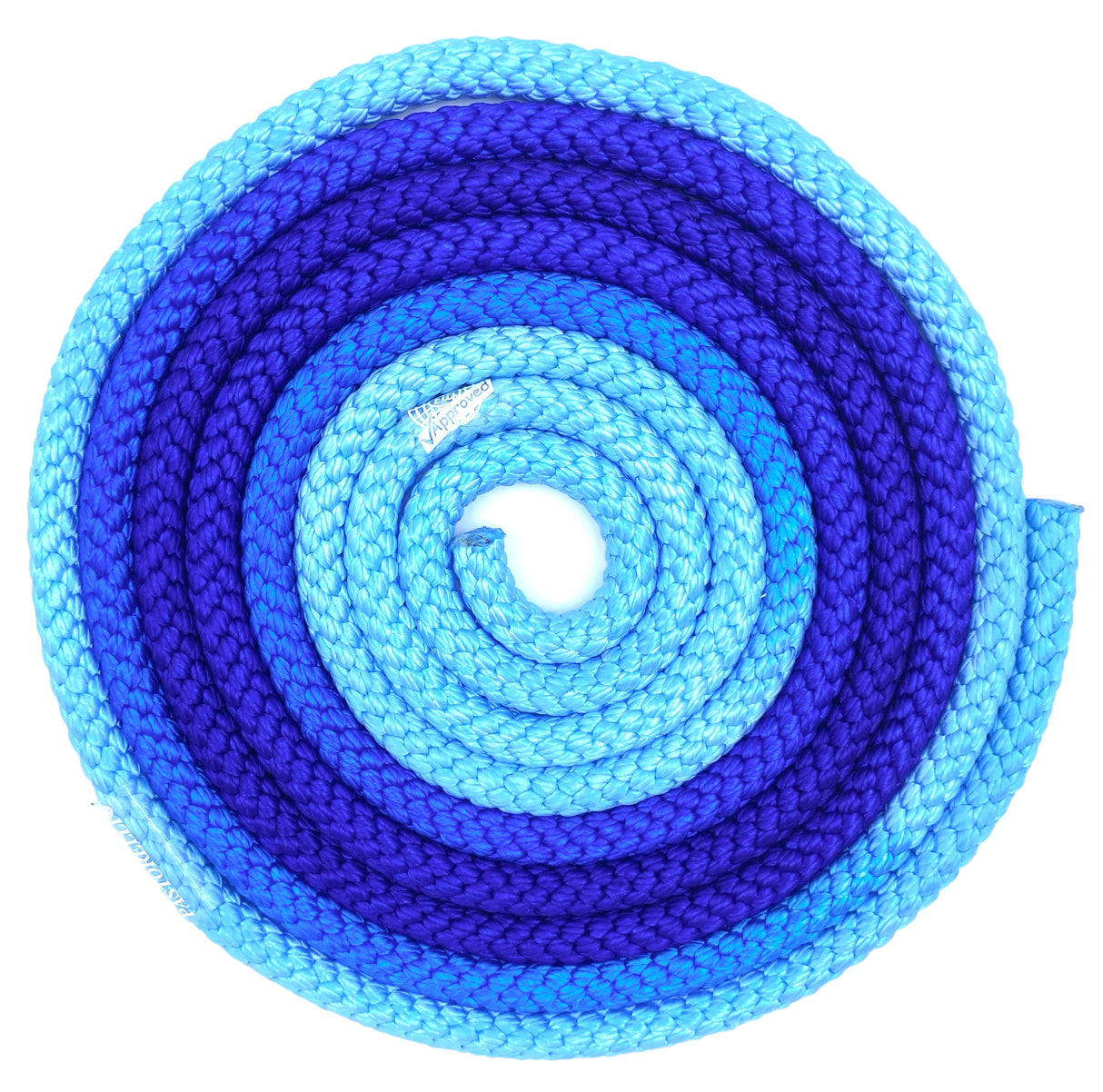 Sjippetov Pastorelli PATRASSO, Blå og Lyseblå.
Ensfarvet sjippetov med god vægt og tyngde til rytmisk gymnastik, opvisning og konkurrence.
Dette produkt er F.I.G. godkendt og kan bruges til konkurrencer.
Nylontov på 315 cm.