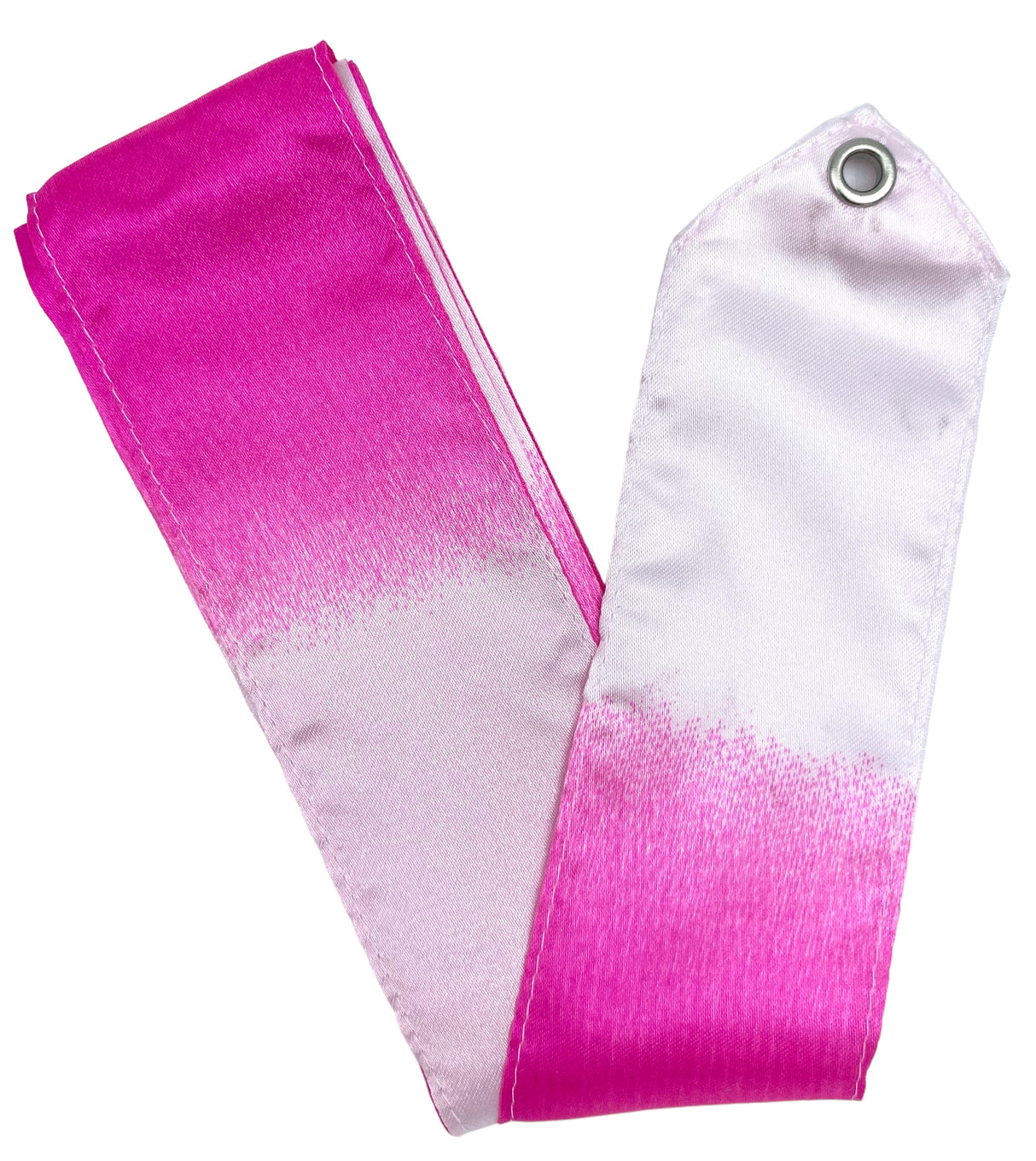 MALA vimpel i Hvid og Lyserød. 

Passer til alle aldersgrupper, da vimplen kan tilpasses til den ønskede længde.

5 cm bredt rayonbånd.
Stav sælges særskilt.

Vimpler er et håndredskab til både nybegyndere og erfarne gymnaster. 
Vimpler kan udfordre 