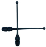 MASHA gymnastikkølle fra Pastorelli med både bounceeffekt og connectable.
Bounce betyder at køllen er lavet af gummi og derfor kan stødes mod gulvet og springe tilbage.
Connectable betyder at køllerne kan også sættes sammen i forlængelse af hinanden.