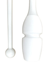 MASHA gymnastikkølle fra Pastorelli med både bounceeffekt og connectable.
Bounce betyder at køllen er lavet af gummi og derfor kan stødes mod gulvet og springe tilbage.
Connectable betyder at køllerne kan også sættes sammen i forlængelse af hinanden.