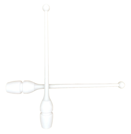 MASHA gymnastikkølle fra Pastorelli med både bounceeffekt og connectable.
Bounce betyder at køllen er lavet af gummi og derfor kan stødes mod gulvet og springe tilbage.
Connectable betyder at køllerne kan også sættes sammen i forlængelse af hinanden.