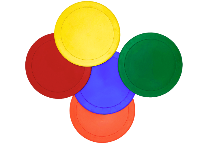 Denne motorikskive i gummi er et alsidigt og effektivt redskab designet til at forbedre balance, koordination og motoriske færdigheder. Den er fremstillet af blød, men kraftig og skridsikker gummi, som er yderst slidstærk, hvilket gør den både holdba