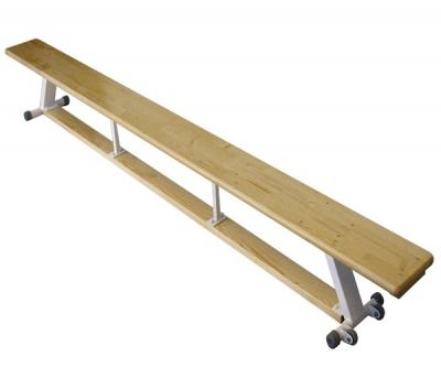 Kombineret gymnastikbænk og balancebom, med transporthjul, L400 cm